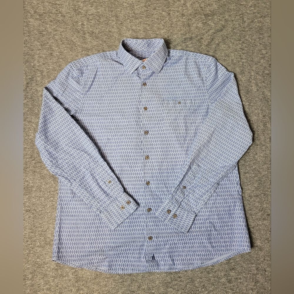 Johnnie-O Hangin Out Men's Shirt  Size L Button Down Beach Surfboard Sport